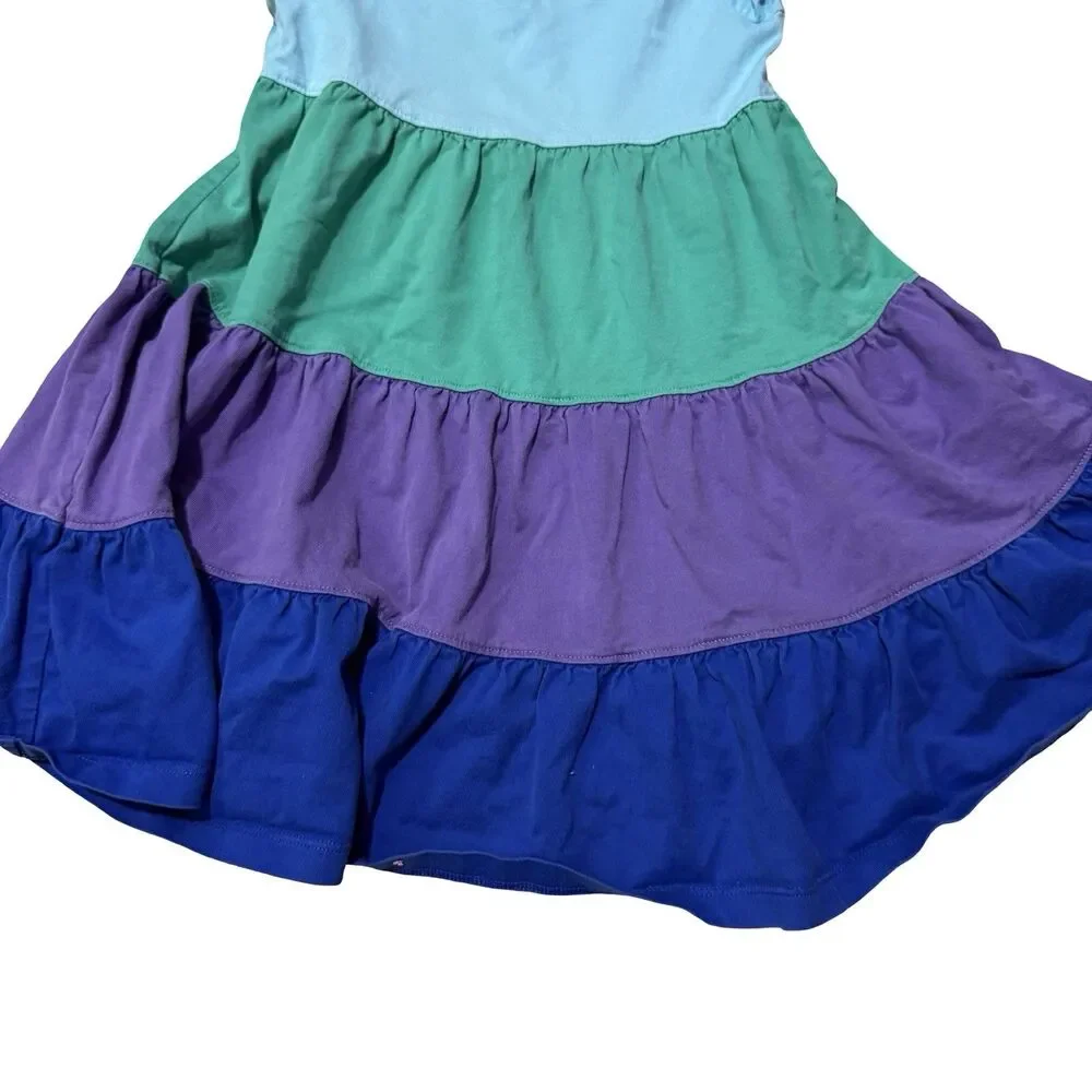 Hanna Andersson BlueColorful Colorblock Rainbow Twirl Cotton Dress 100 4t